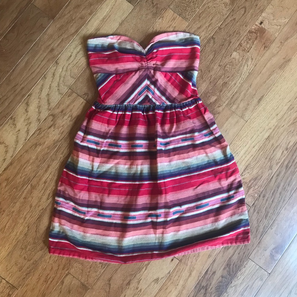NWOT Roxy Strapless Mini Dress Multicolored